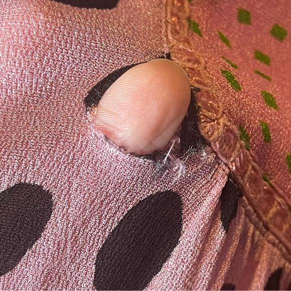 Flawed - Anthropologie Blank London Polka Dot Peasant Blouse - Petite - Picture 16 of 16